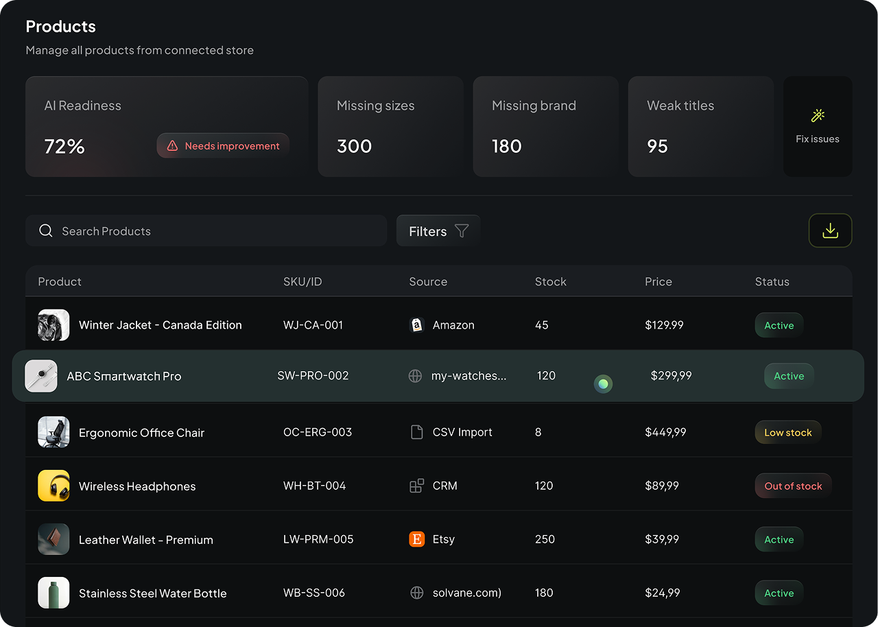 Structured product feed that stays current