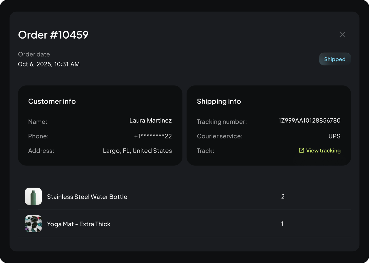 Status & Tracking Updates